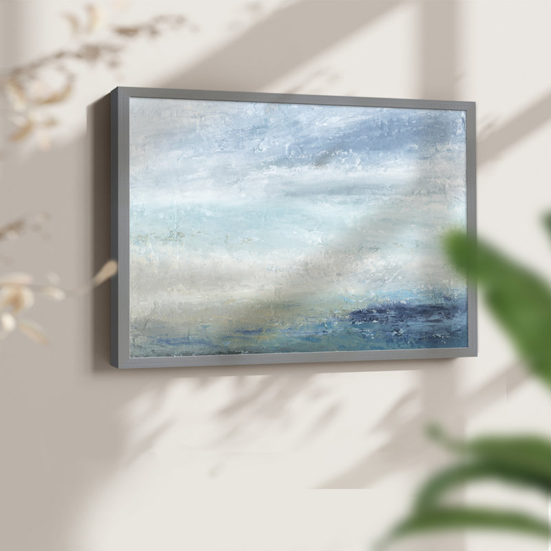 Coming Ashore -Framed Print - Restickable, 16" H x 20" W, Grey