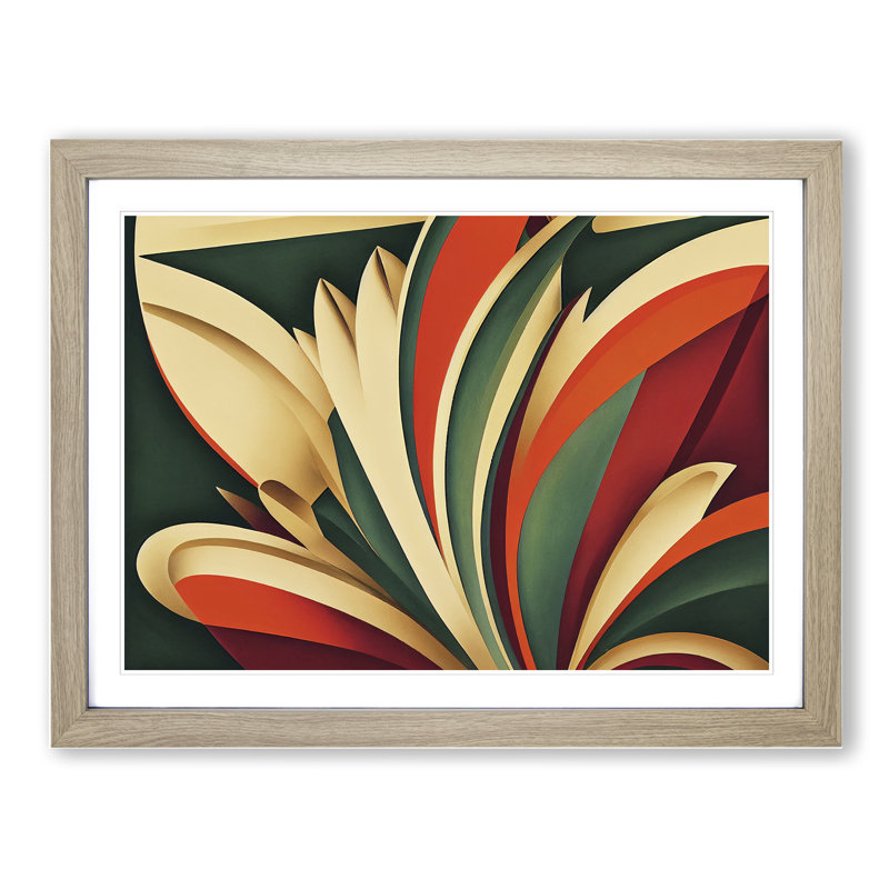 Adorable Flowers Deco - Framed Print, 25cm H x 34cm W x 2cm D, Oak