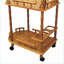 Table à vin, chariot de cuisine à 2 niveaux avec roues verrouillables 29 po | Finition chêne | Bois composite