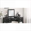 Ensemble de coiffeuse avec tabouret | Mobilier de chambre classique noir | Miroir rabattable Rangement | Bois d'hévéa | Noir-370317019