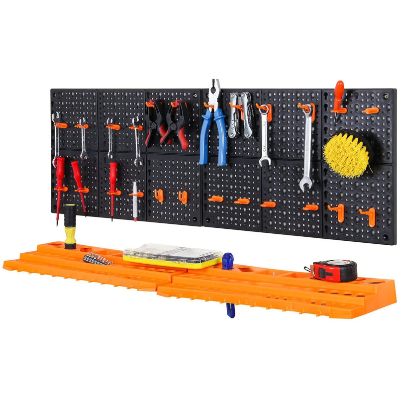 28 Piece Pegboard and Shelf Tool Rack Organiser Holder Set