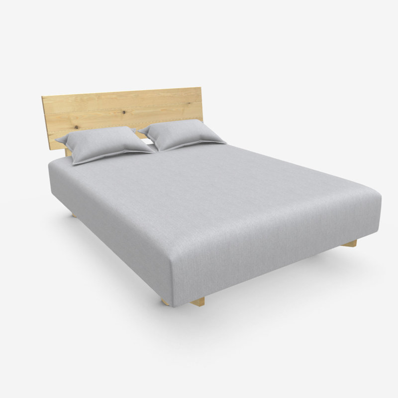 Cadre de lit Ellyson, Lit simple, Bois clair