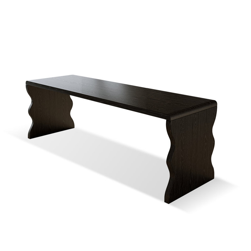 Bureau rectangulaire en bois massif noir, H 29,53 po x l 70,87 po x P 31,5 po