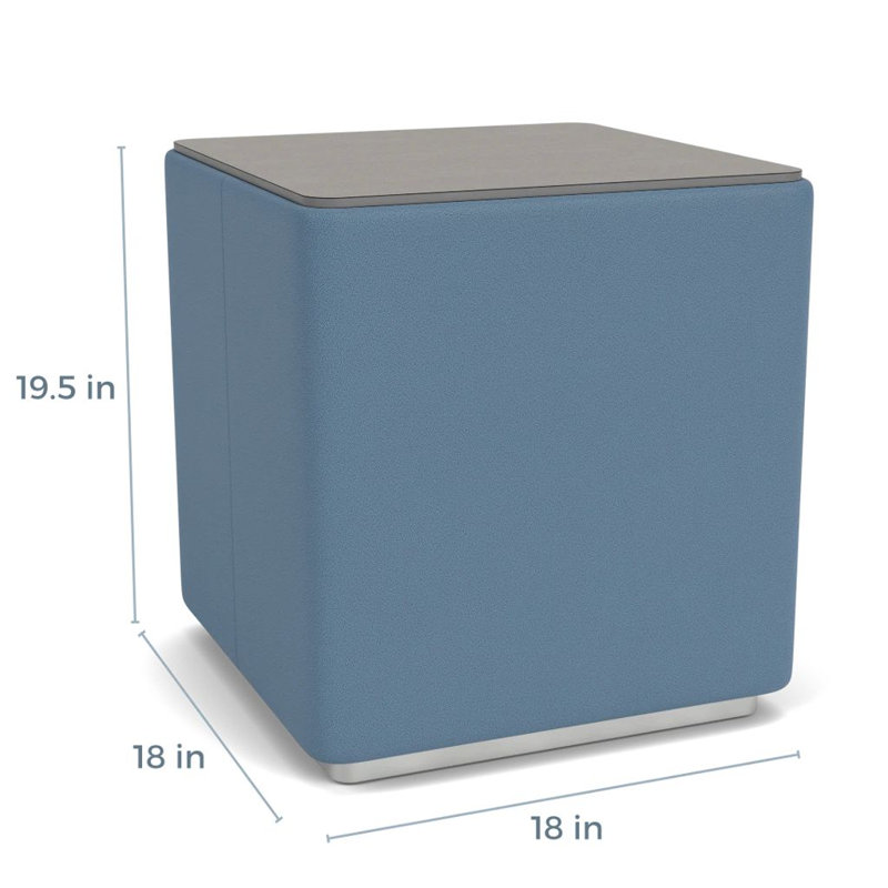 Table de bout avec plateau en stratifié Darsey, 20", Sergé sarrasin, Argent; ouvert bleu carrière