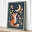 Fox Under Moonlight Boho - Wrapped Canvas-1649288001-1649288028