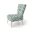 Chaise d'appoint moderne - fauteuil à velours vert et blanc-807703789