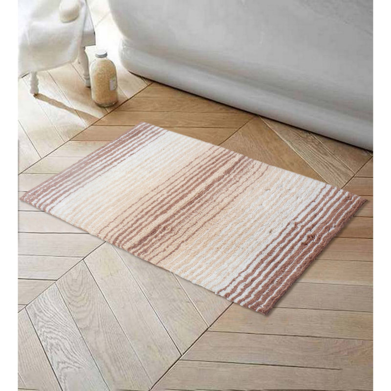 Griffie Plush 100 % Cotton Bath Rug, Single - 17" L x 24" W, Beige