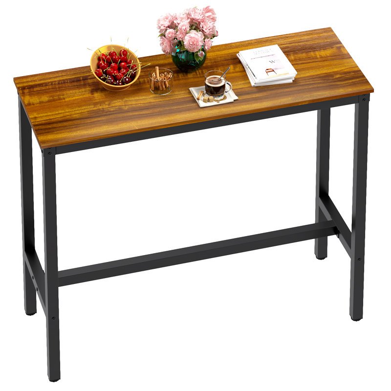 Table de salle à manger à hauteur de comptoir Amner, H 39,37 po x L 39,37 po x l 17,71 po, Teck