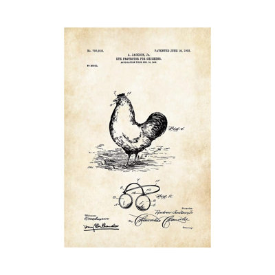 Chicken Glasses by Patent77 - Wrapped Canvas Gallery-Wrapped Canvas Giclée