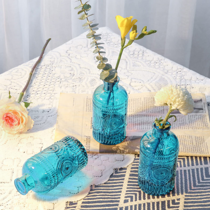 Cezmi Glass Table Vase, Blue
