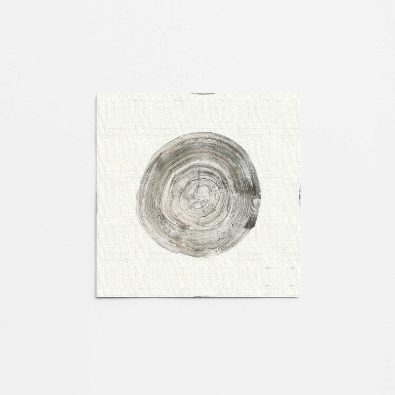 «Rings of Time I Print», H 32,75 po x l 32,75 po, Blanc opaque