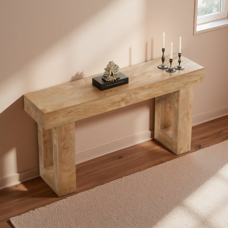 Elegant Console Table,Wooden Side Table, Natural