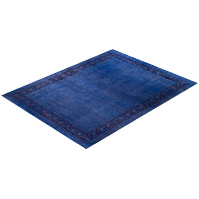 Overdyed Hand-Knotted Wool Modern-Contemporary Purple Area Rug 9' 10" x 13' 1"