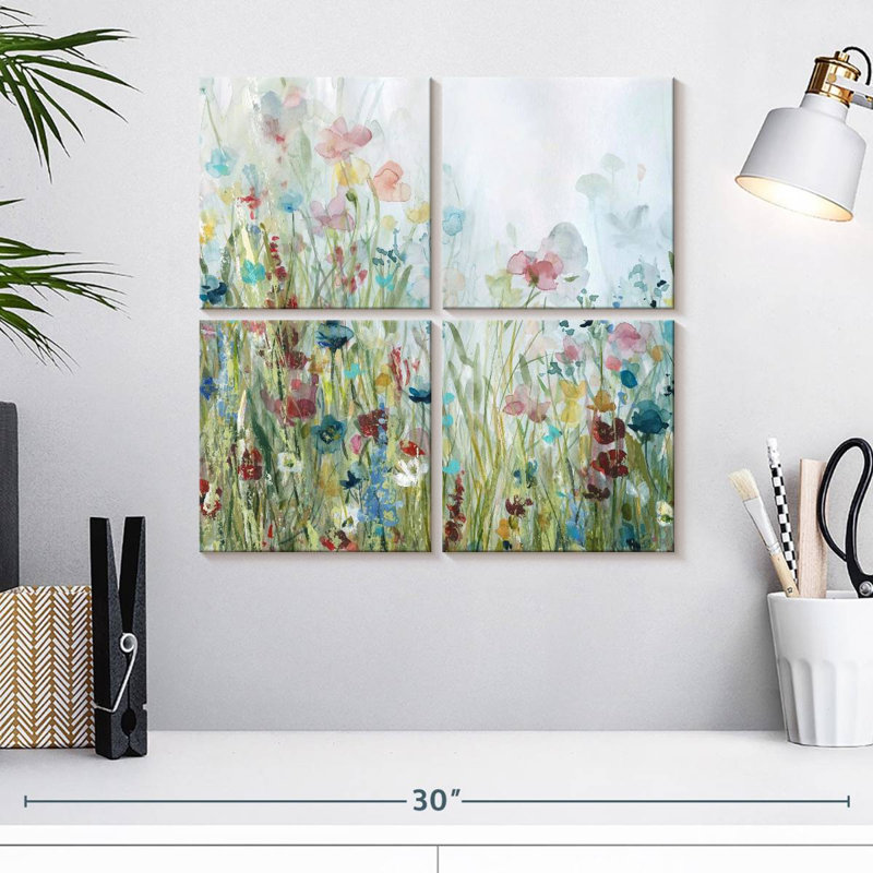Champ de fleurs sauvages I, H 18 po x l 18 po