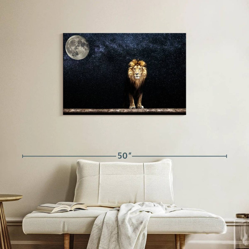 Brampt Moonlight Lion, 24" H x 36" W