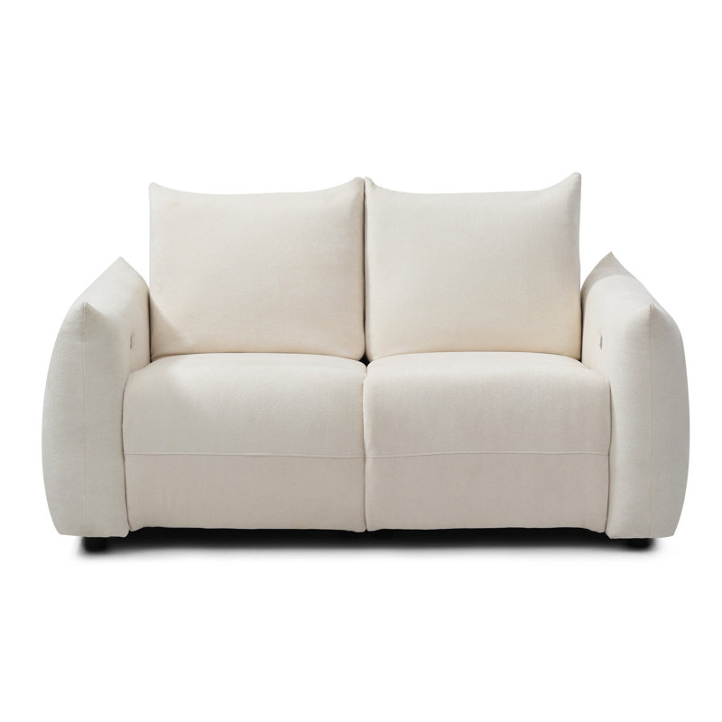 Chenille électrique en chenille beige - Coussin de cinéma maison avec porte-gobelets, s'adapte aux petits espaces, inclinable et rembourré pour le siège, choix peu encombrant