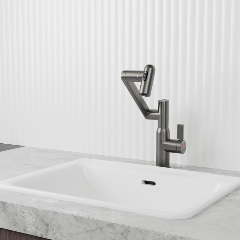° Robinet rotatif en laiton avec affichage de la température pour les salles de bain modernes