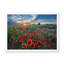 Fleurs jaune vif au coucher du soleil - œuvre d'art traditionnelle sur toile-1298731079-1298731097