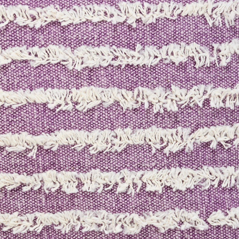 Oreiller 100% coton 14 po x 36 po avec fermeture à glissière 14 po, Mauve / crème rayé