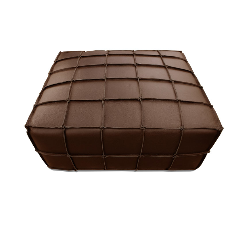 Pouf en cuir Lunarae, Brun