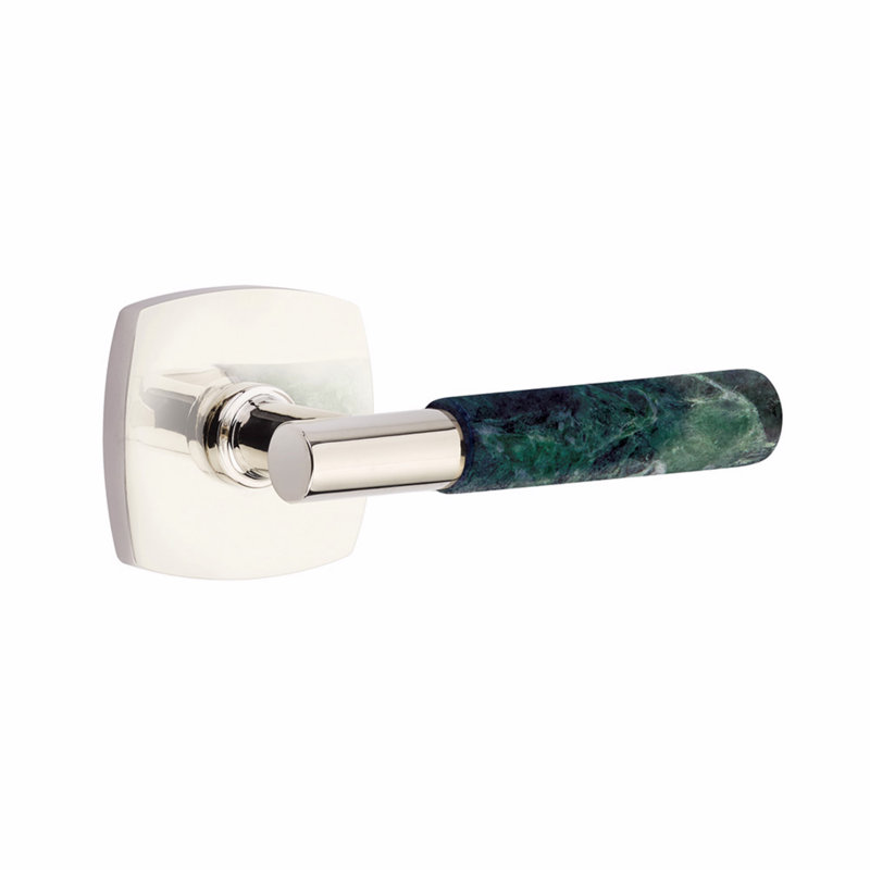 Select Round Passage (Hall & Closet) Door Lever with Square Rosette, Polished Nickel