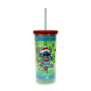 Silver Buffalo 22oz. Insulated Stainless Steel Travel Tumbler Straw