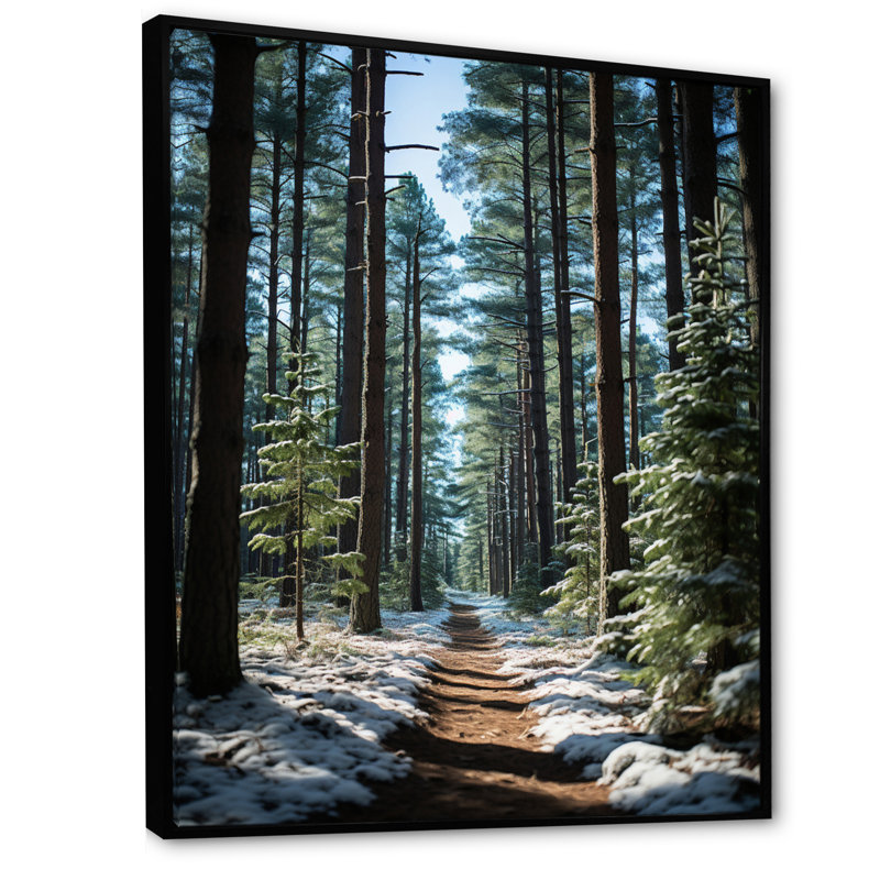 «Winter Forest», reproduction d'art sur toile, paysage d'hiver enneigé, Cadre flottant noir, H 32 po x l 16 po x P 1 po