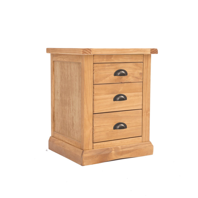 George 45cm W Plywood / Laminate Board Bedside Table, Light Wood