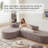 Comfortable Modular Sofas, Camel Fabric, Contemporary L-shaped For Home