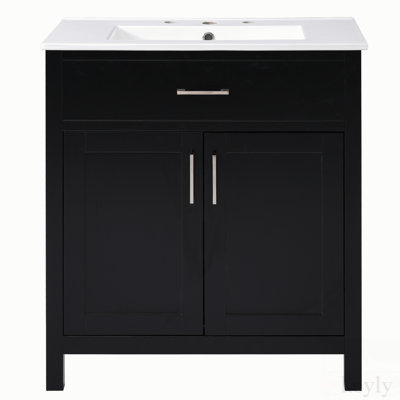 Ensemble de meuble-lavabo simple 29,9 po avec dessus en céramique Lilbert