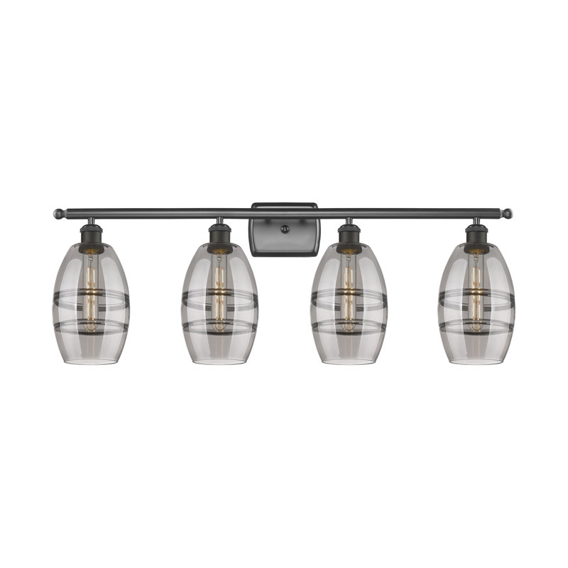 Dundrod 4 - Light Dimmable Vanity Light, Light Smoke, White Polished Chrome