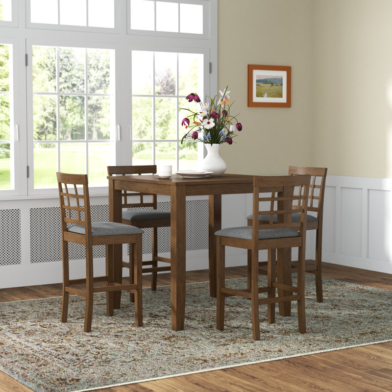 Ance 4 - Person Four Leg Dining Set, Brown