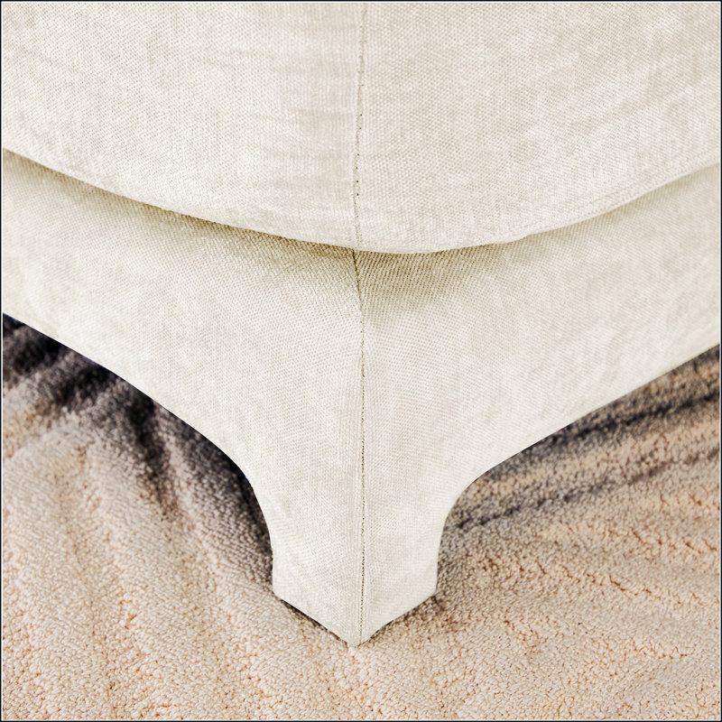 Canapé trois places en chenille, 3, Beige, H 32,6 po x l 105,9 po x P 33 po