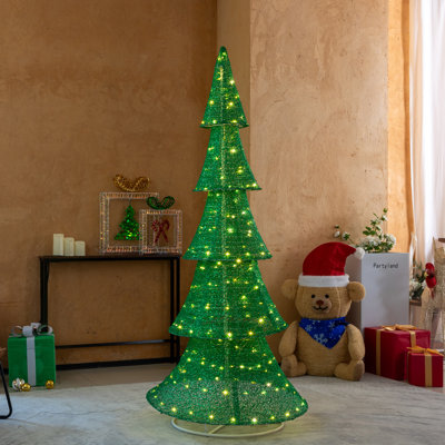 6FT Lighted Pop-Up Christmas Tree Outdoor Decoration