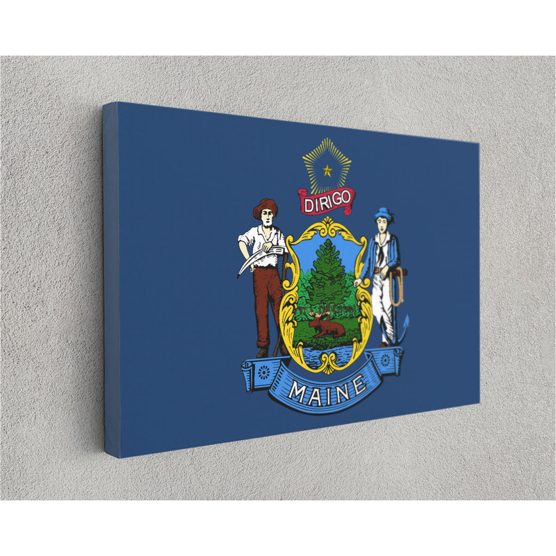 Maine State Flag USA Flags - Photographie sur toile tendue, L 60 po x H 40 po