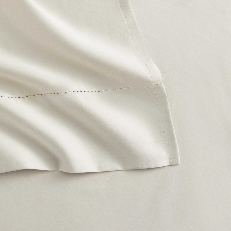 Ensemble de draps en coton massif Martha By Martha Stewart, Gris, Ensemble de draps pour taille de lit grand avec de