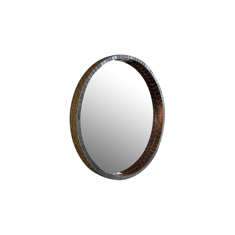 Chula Flat Wall Mirror, Gold, Copper and Aliminium
