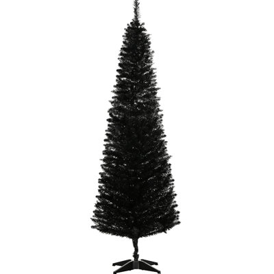 Artificial Pencil Christmas Tree, Slim Xmas Tree With 499 Realistic Branch Tips And Plastic Stand