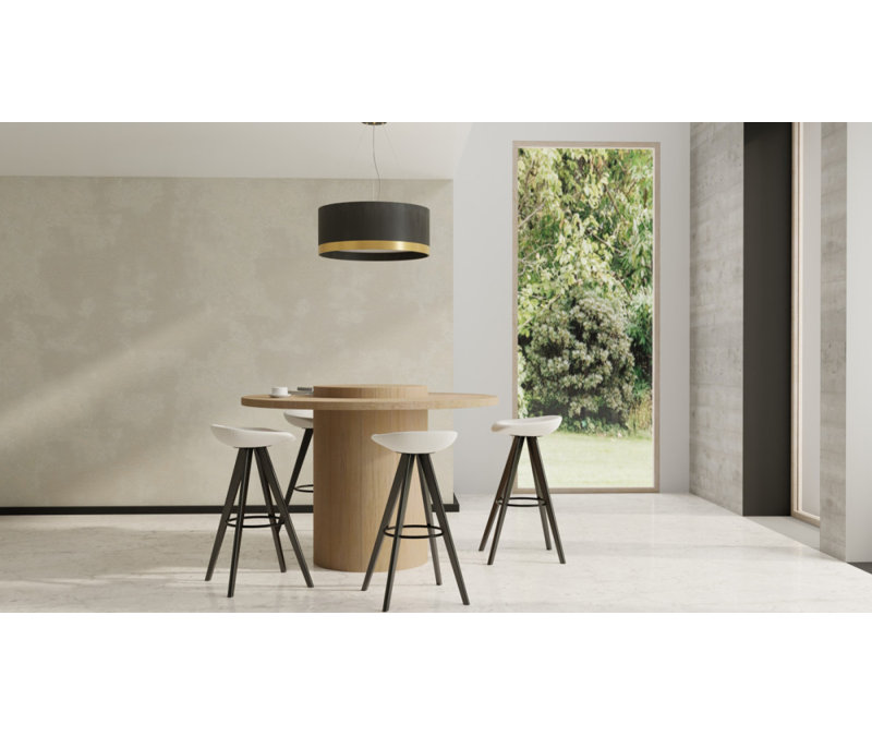 Pendant Accord Cylindrical, 9.84" H x 23.62" W x 23.62" D, Charcoal