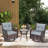3 Pcs Patio Furniture Set Rocking Chairs Set Of 2 With Glass Top Side Table