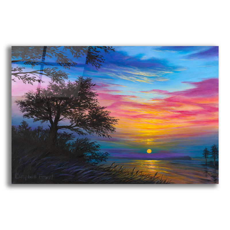  Art mural en verre acrylique, "24" x 16 "" événement "par Campbell Frost, H 16 po x l 24 po