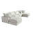 158" U-Shaped Down Filled Modular Sectional Sofa With 2 Storage Ottomans, Beige-1580354829