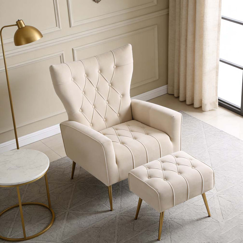 Chaise d'appoint moderne avec repose-pieds