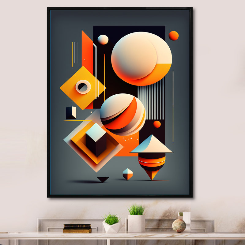 "Graphic Retro Compositions VI", reproduction encadrée sur toile, Noir, H 20 po x l 12 po x P 1 po