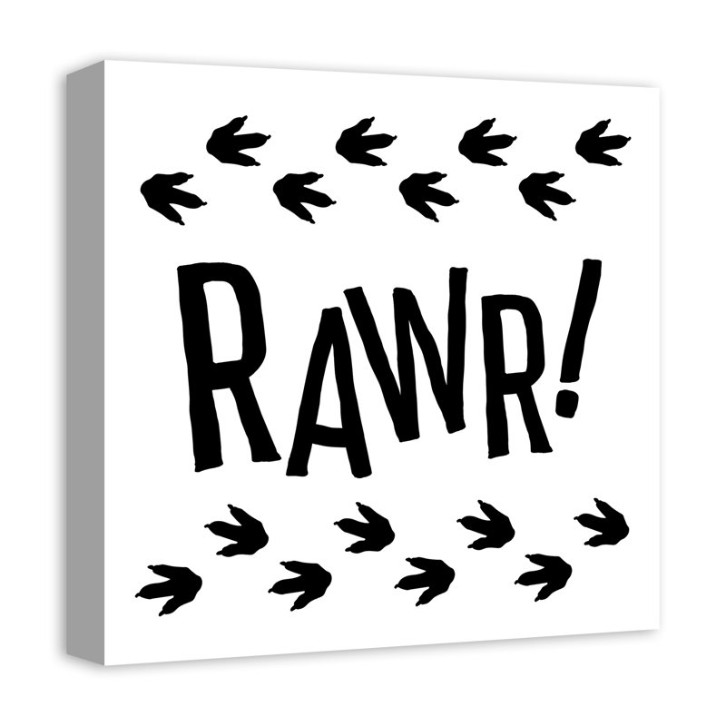 «Mallon Rawr Dinosaur Traces», art encadré, H 16 po x l 16 po x P 1,25 po, Toile tendue