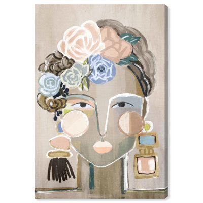 "Floral and Botanical Floral" Georgette, impression sur toile rose moderne