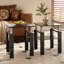 Ensemble de 2, table basse moderne en verre trempé, table de bout, table carrée pour le salon, transparent / noir-78847566