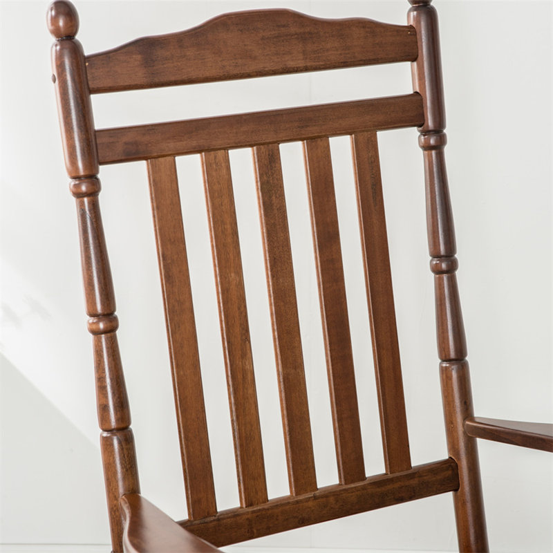 Chaise berçante d'extérieur en bois massif, Brun