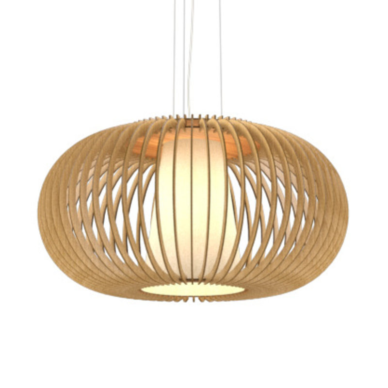 Louro Freijo Globe Pendant Light with MDF Frame