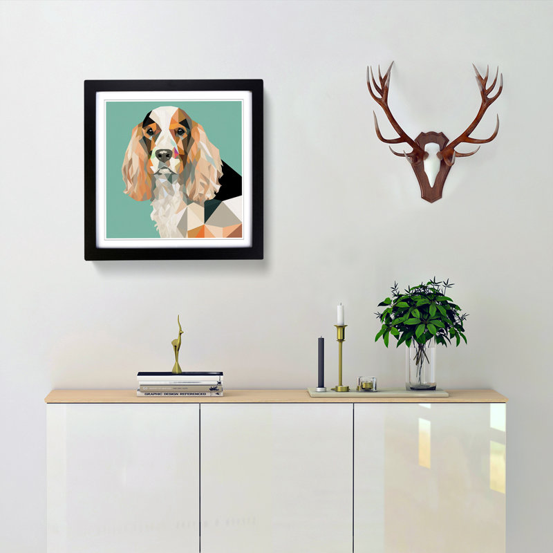 Cocker Spaniel Bauhaus - Framed Print, Black